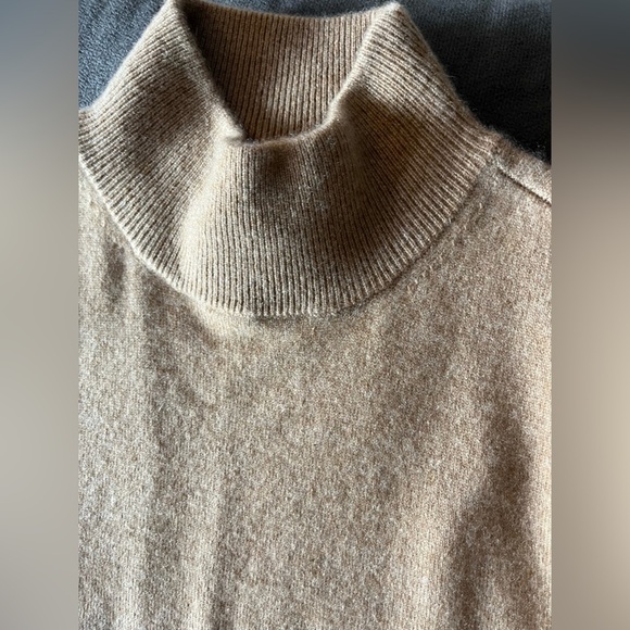 NWT Abercrombie & Fitch Cashmere Mock Neck Mini Sweater Dress Women’s XS P Camel - Picture 5 of 7